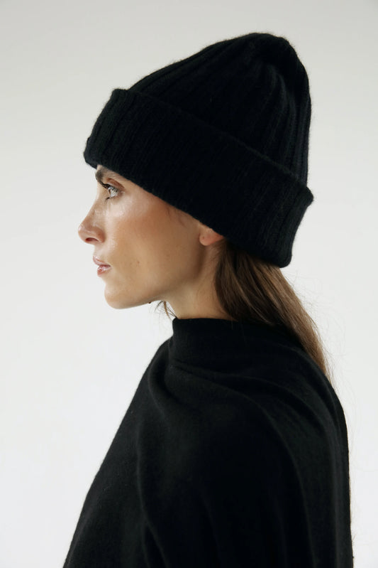 Cashmere Beanie - Black