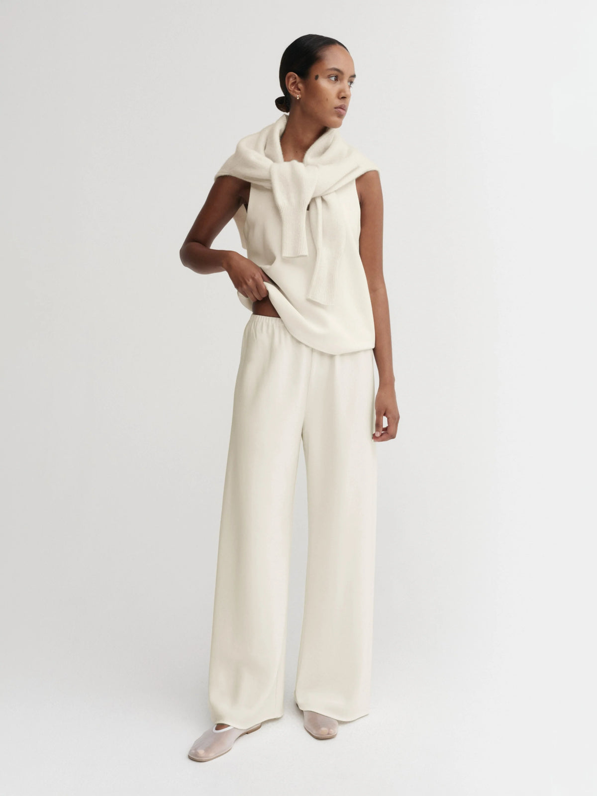 Bea Crepe Pants - Cream