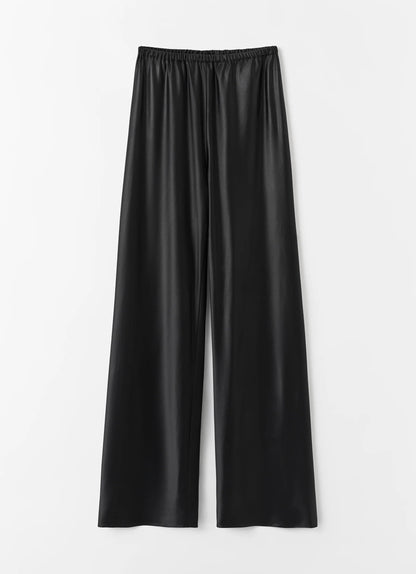 Bias Satin Pants - Black