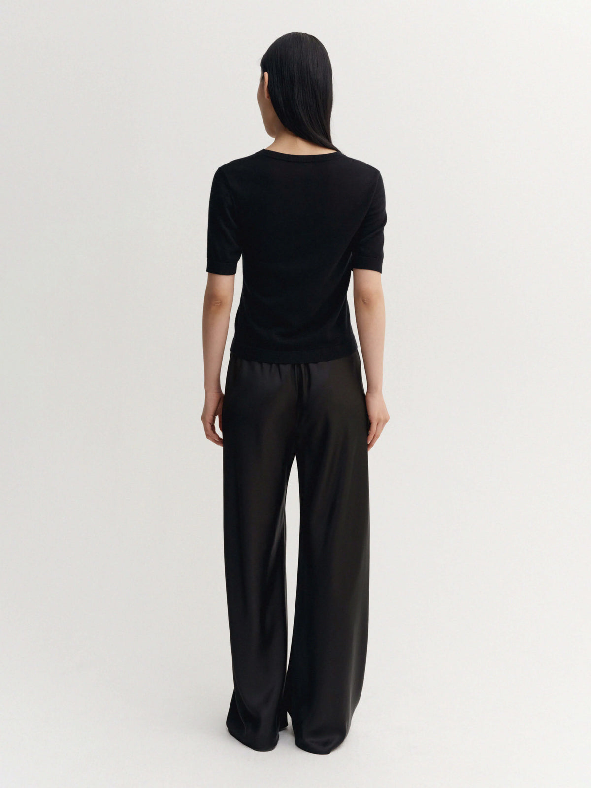 Bias Satin Pants - Black