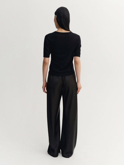 Bias Satin Pants - Black