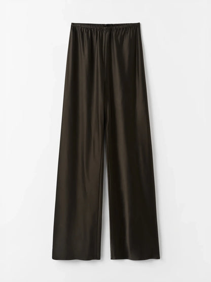 Bias Satin Pants - Chocolate