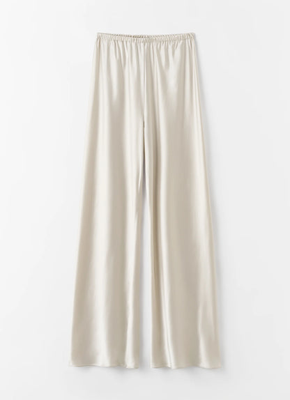 Bias Satin Pants - Pearl
