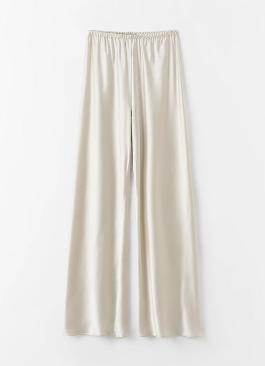 Bias Satin Pants - Pearl