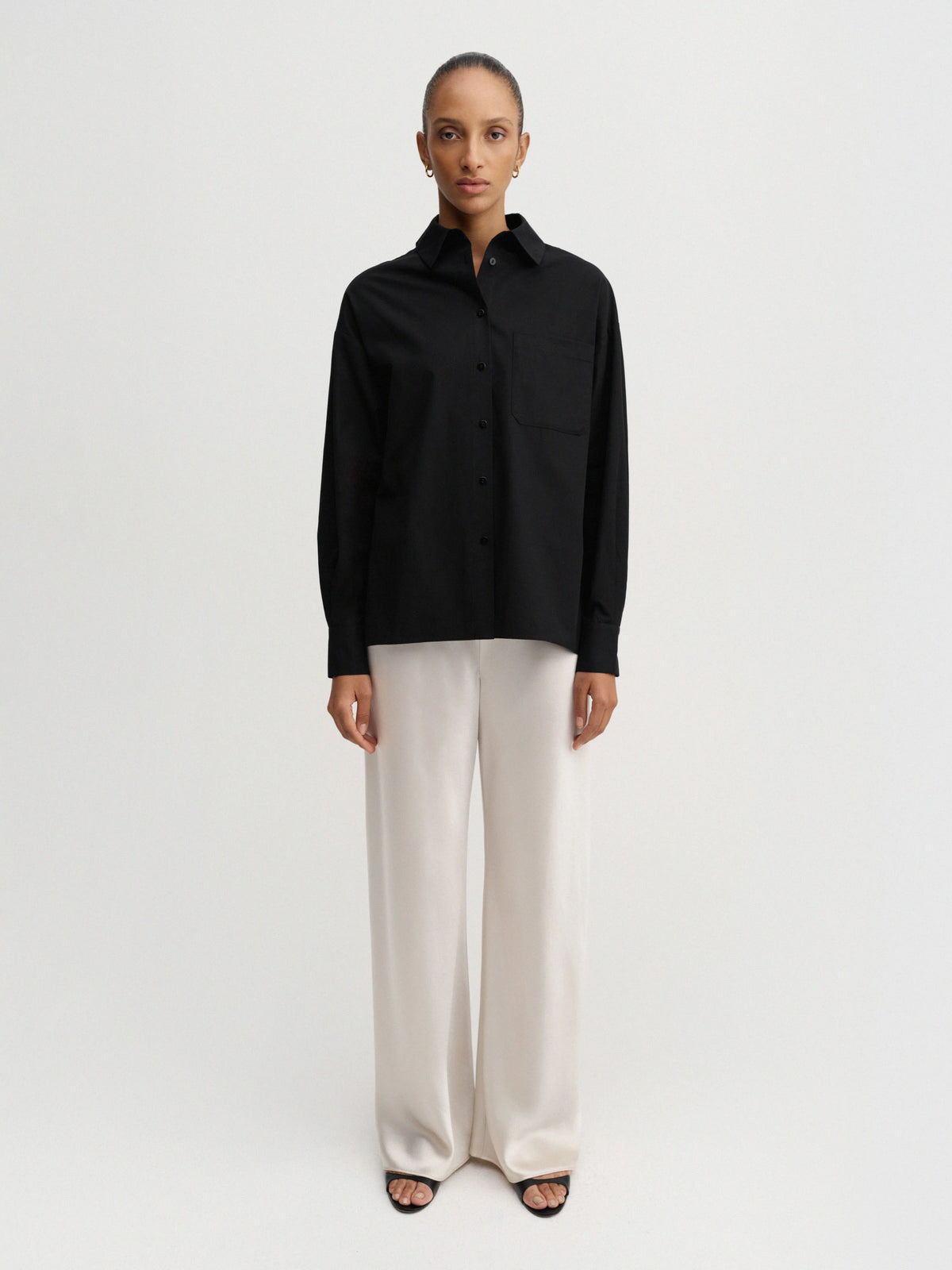 Bias Satin Pants - Pearl