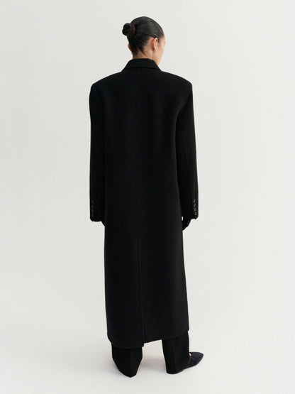 Double-Breasted Coat - Black