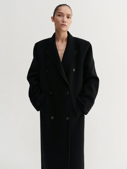 Double-Breasted Coat - Black